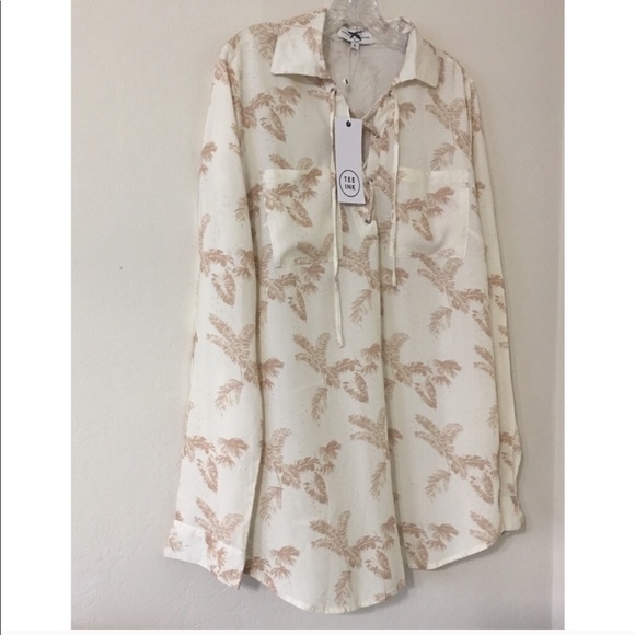 Teeink Ivory Havana Lace up Front Tunic Dress - Picture 6 of 8